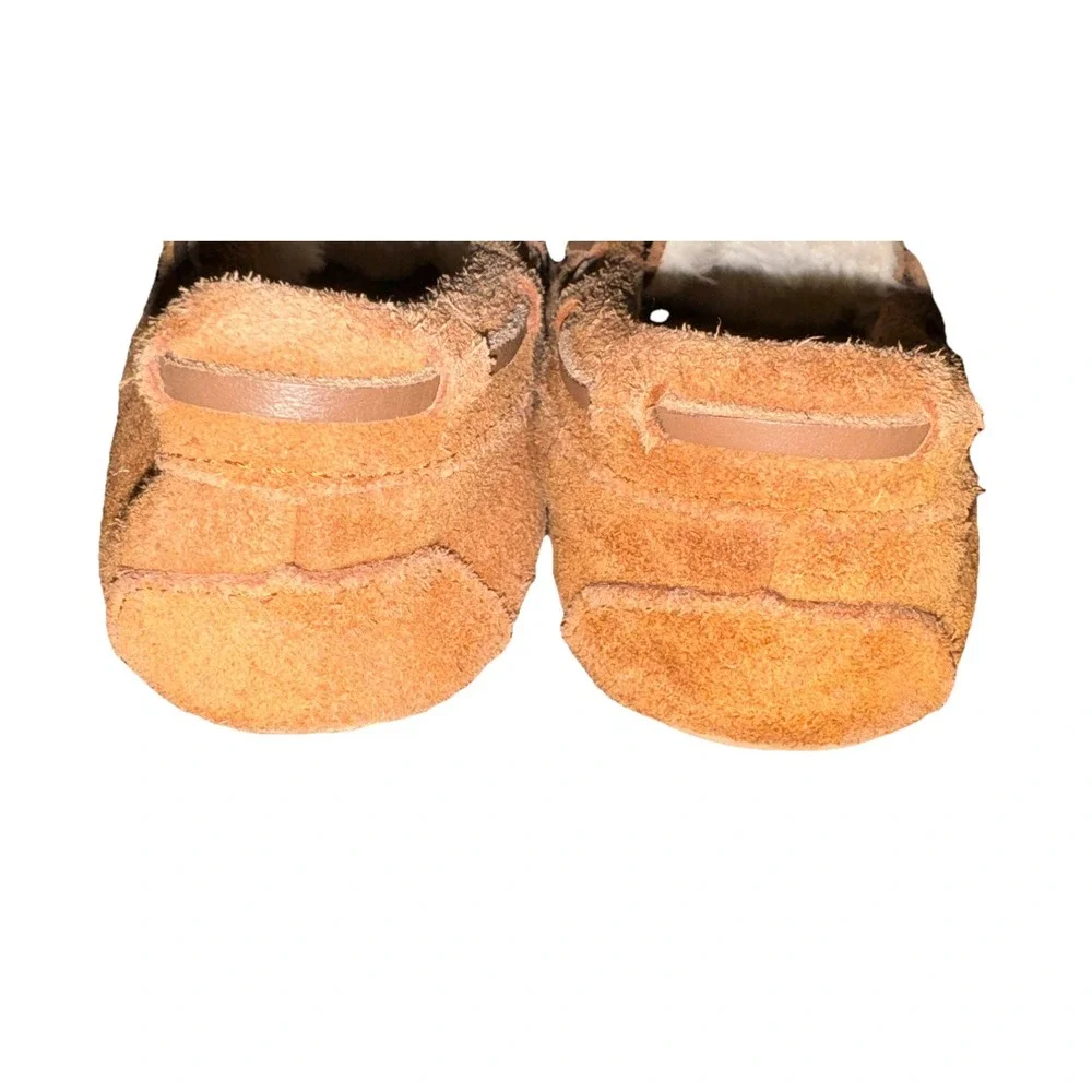 J Crew Crewcuts Moccasins Suede Faux Shearling Slippers Warm  Kids Youth Sz 12